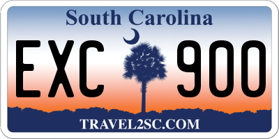 SC license plate EXC900