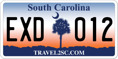 SC license plate EXD012