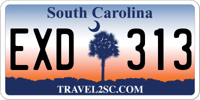 SC license plate EXD313
