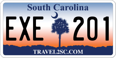 SC license plate EXE201