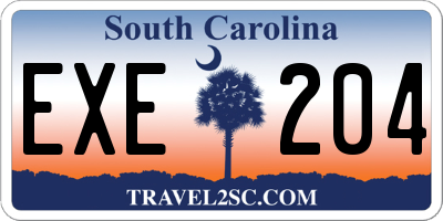 SC license plate EXE204