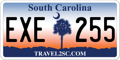 SC license plate EXE255