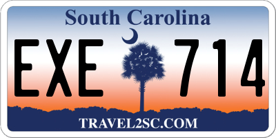 SC license plate EXE714