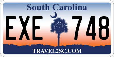 SC license plate EXE748