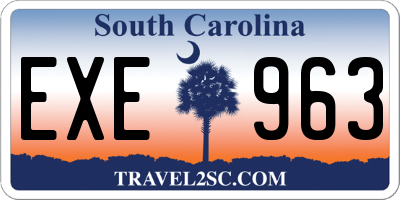 SC license plate EXE963