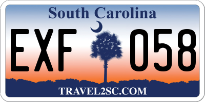 SC license plate EXF058