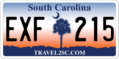 SC license plate EXF215