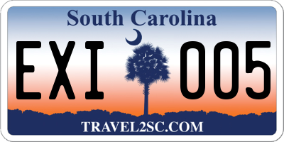 SC license plate EXI005