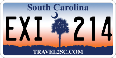 SC license plate EXI214