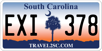 SC license plate EXI378