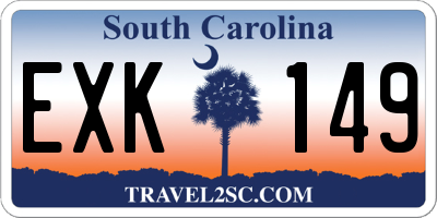 SC license plate EXK149