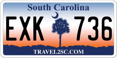 SC license plate EXK736