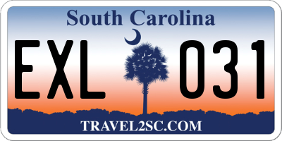 SC license plate EXL031