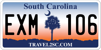 SC license plate EXM106