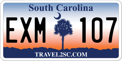 SC license plate EXM107