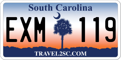 SC license plate EXM119
