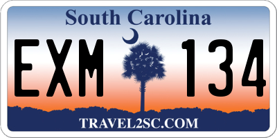 SC license plate EXM134