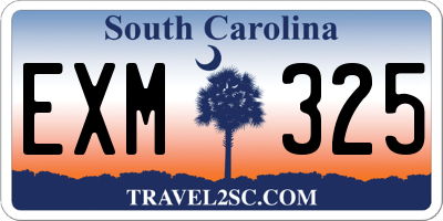 SC license plate EXM325