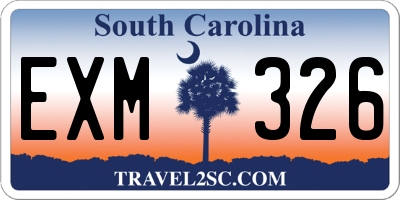 SC license plate EXM326