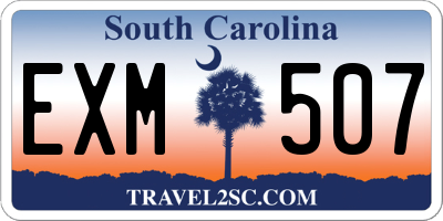 SC license plate EXM507