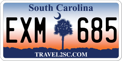 SC license plate EXM685
