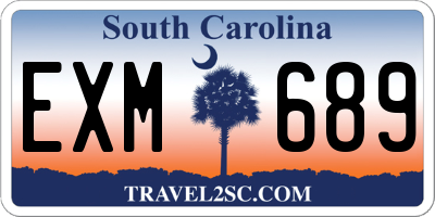 SC license plate EXM689