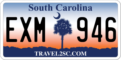 SC license plate EXM946