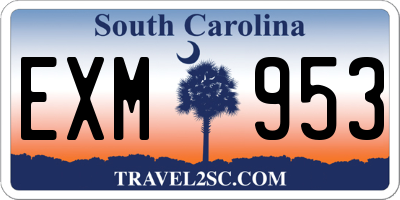 SC license plate EXM953