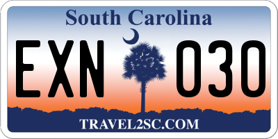 SC license plate EXN030