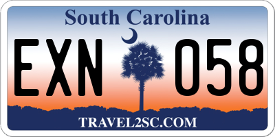 SC license plate EXN058