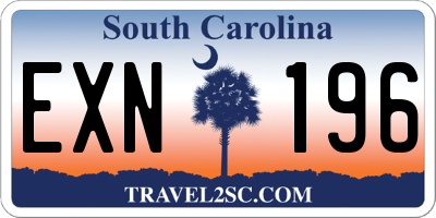 SC license plate EXN196