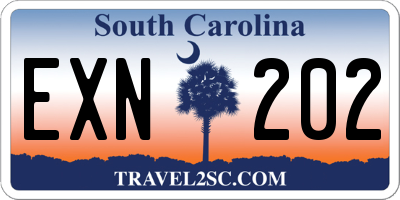 SC license plate EXN202