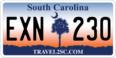 SC license plate EXN230