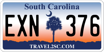 SC license plate EXN376
