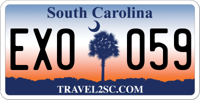 SC license plate EXO059