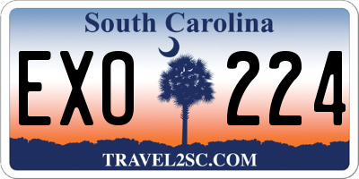 SC license plate EXO224