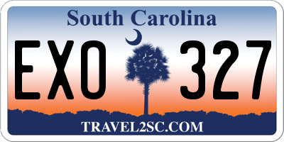 SC license plate EXO327