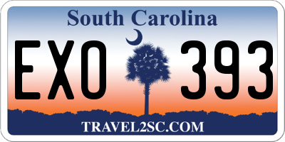 SC license plate EXO393