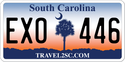SC license plate EXO446