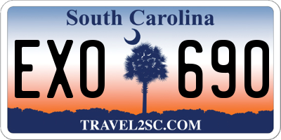 SC license plate EXO690