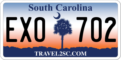 SC license plate EXO702
