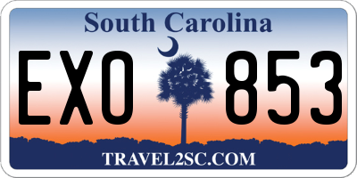 SC license plate EXO853