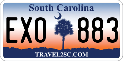 SC license plate EXO883