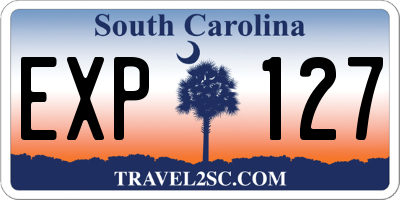 SC license plate EXP127