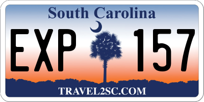 SC license plate EXP157