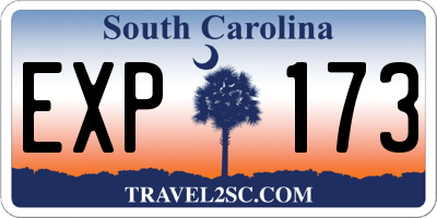 SC license plate EXP173