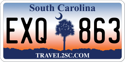 SC license plate EXQ863