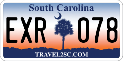 SC license plate EXR078