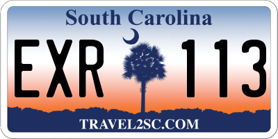 SC license plate EXR113