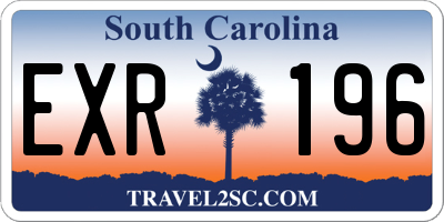 SC license plate EXR196